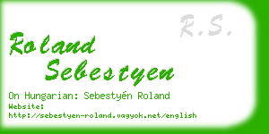 roland sebestyen business card